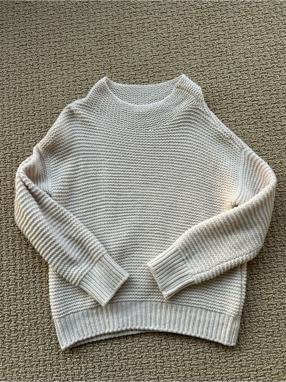Cozy Cream Scoop-Neck Knit Sweater